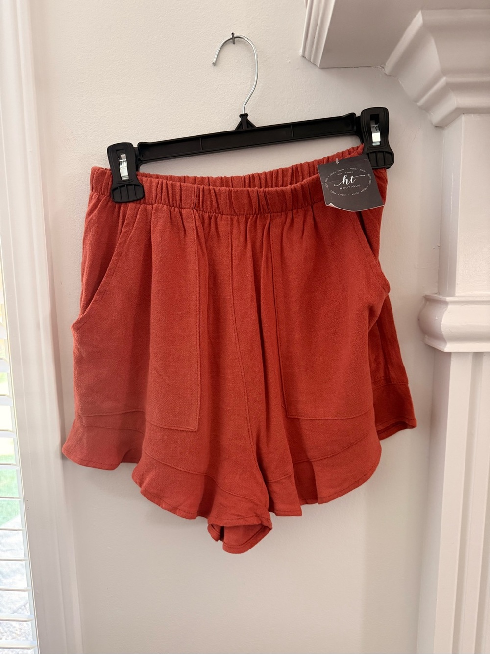 Vici Rust Orange Elastic-Waist Skort Shorts